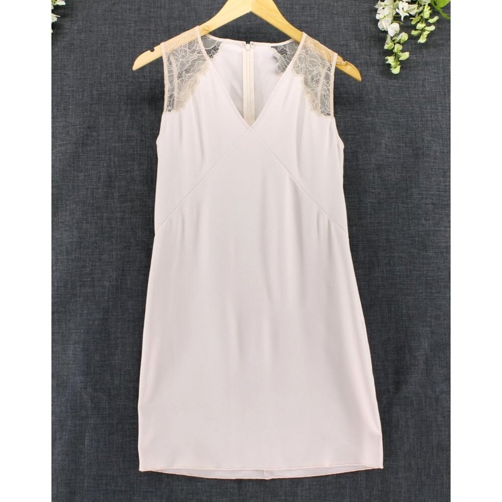 All Saints Women's Prism Dainty Lace Trim Slip Dress Oyster White Sz 4